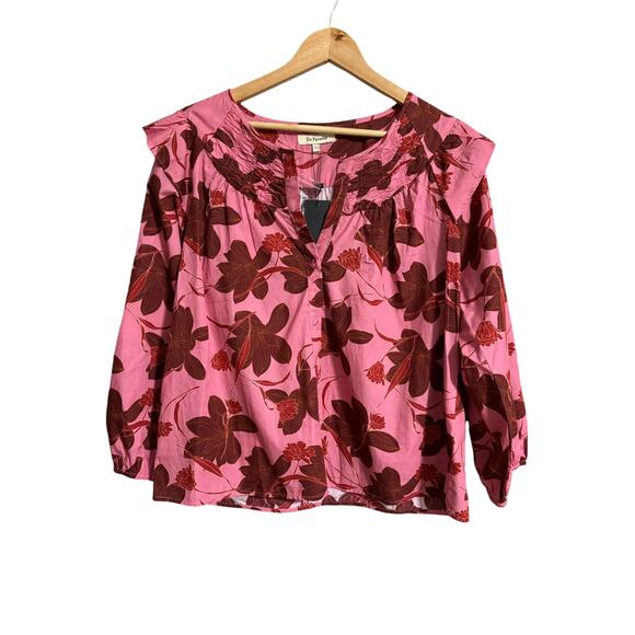 Du Paradis Anthropologie Floral Blouse Large NWT - Picture 1 of 5